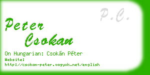peter csokan business card